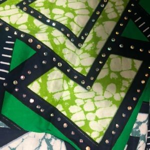 Embellished African fabric skirt